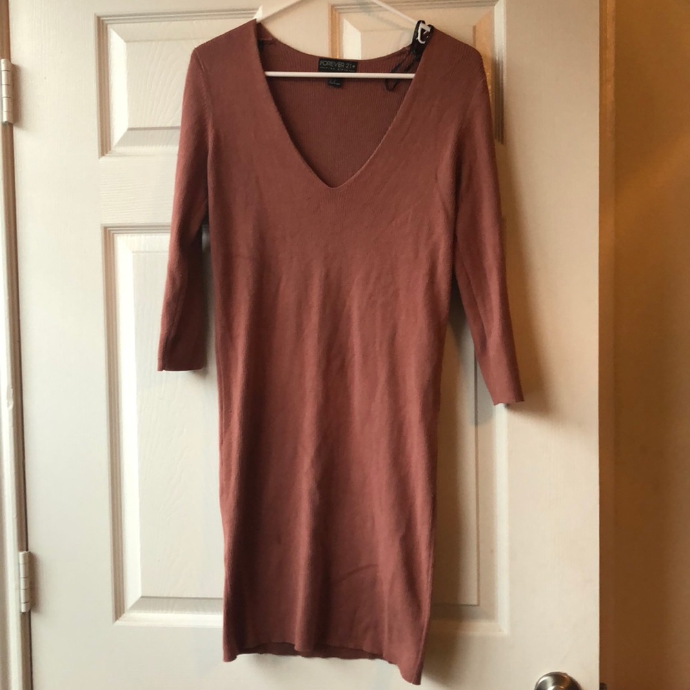 Quarter sleeve mauve dress